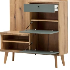 Wohnen Garderoben|Garderoben*Kompakt-Garderobe in Eiche Optik und Graugrün - Oliva