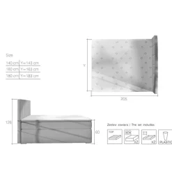 Wohnen Jugendbetten*Komplett ausgestattetes Boxbett in Hellgrau Stoff - Cibaota
