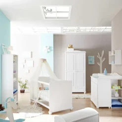 Wohnen Babyzimmer Komplett|Babyzimmermöbel*Komplett Babyzimmer Narcisso in Weiß (fünfteilig)