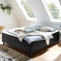 Wohnen Komplett Bett für Dachschrägen in Schwarz - Vitablo