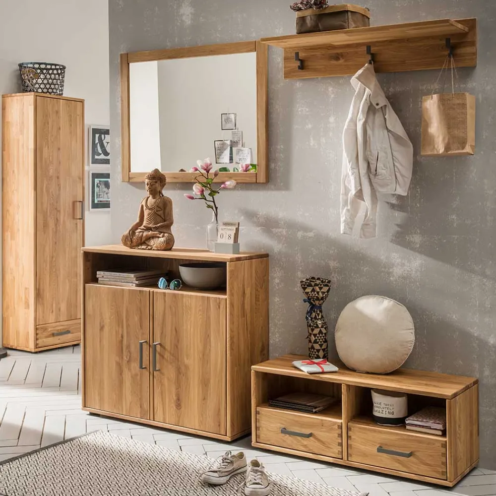 Wohnen Komplett Flureinrichtung aus Holz - Teano (fünfteilig)