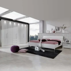Wohnen Komplett Schlafzimmer Manchester in Weiß (vierteilig)