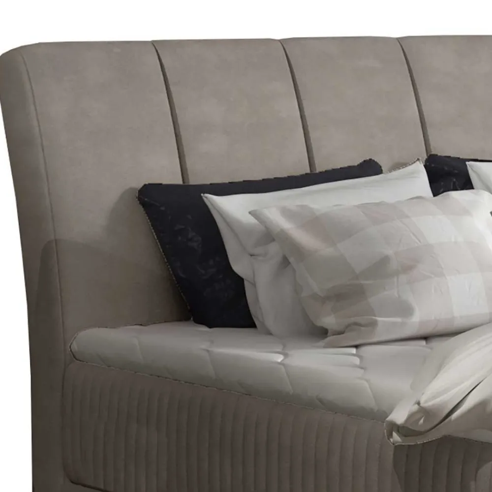 Wohnen Jugendbetten*Komplettbett in Beige Chenillebezug - Tamba