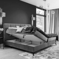 Wohnen Jugendbetten*Komplettbett in Beige Chenillebezug - Tamba