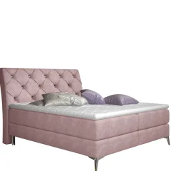 Wohnen Jugendbetten*Komplettbett in Hellrosa Stoffbezug - Inabaros