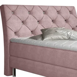 Wohnen Jugendbetten*Komplettbett in Hellrosa Stoffbezug - Inabaros