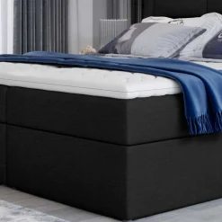 Wohnen Braune Möbel|Jugendbetten*Komplettbett in Schwarzbraun Stoffbezug - Aundre