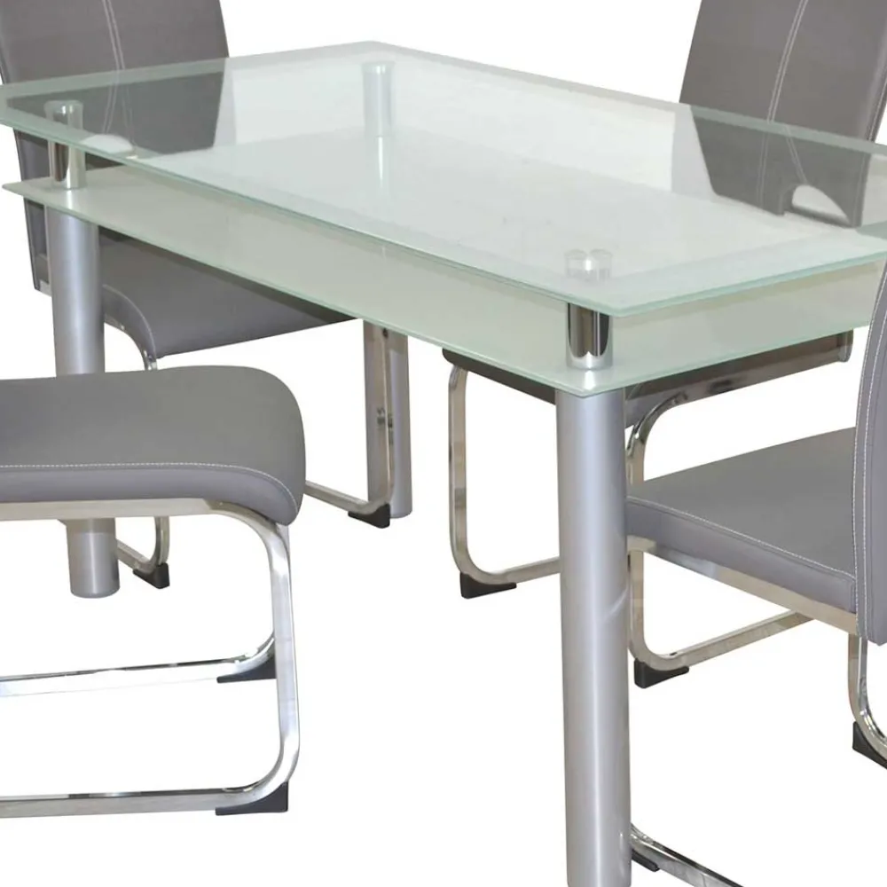 Wohnen Komplette Essgruppe mit Glastisch - Viddalba (fünfteilig)