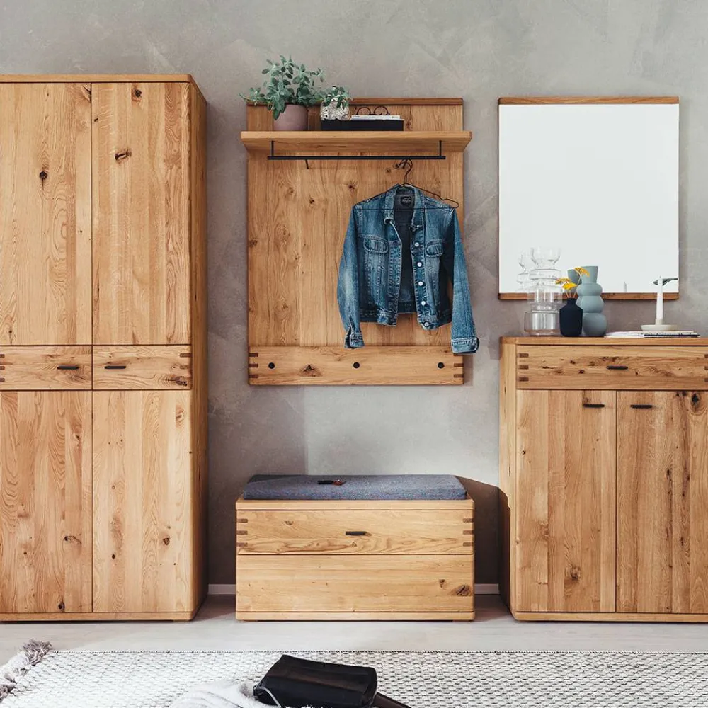 Wohnen Glasmöbel|Diele Komplett*Kompletteinrichtung Diele in Wildeiche - Manaus (fünfteilig)