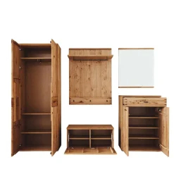 Wohnen Glasmöbel|Diele Komplett*Kompletteinrichtung Diele in Wildeiche - Manaus (fünfteilig)