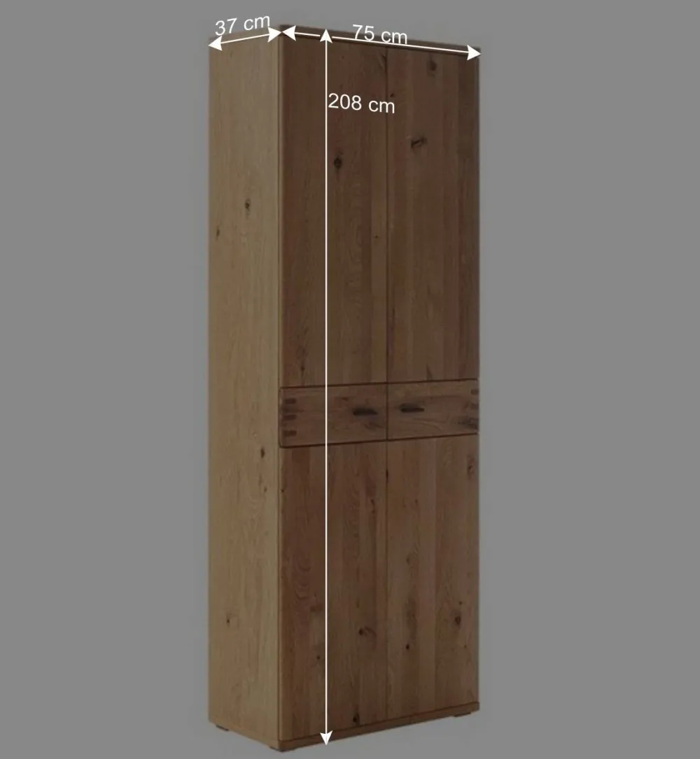 Wohnen Glasmöbel|Diele Komplett*Kompletteinrichtung Diele in Wildeiche - Manaus (fünfteilig)