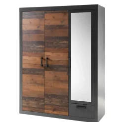 Wohnen Schlafzimmer Komplett*Komplett-Schlafzimmer Industry Stil - Timuras (vierteilig)