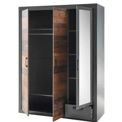 Wohnen Schlafzimmer Komplett*Komplett-Schlafzimmer Industry Stil - Timuras (vierteilig)