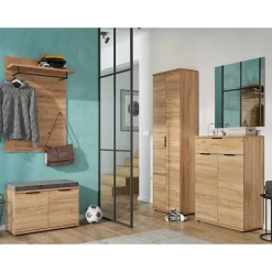 Wohnen Komplettset Flurmöbel mit Schrank - Esdrusca (fünfteilig)