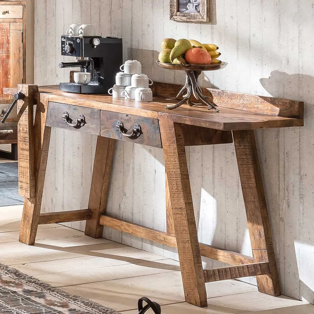 Wohnen Designermöbel*Konsolentisch aus Massivholz sandgestrahlt - Bahiro