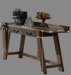 Wohnen Designermöbel*Konsolentisch aus Massivholz sandgestrahlt - Bahiro