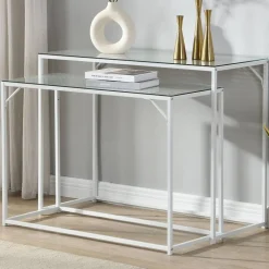 Wohnen Konsolentisch Duo in Weiß - Marian (zweiteilig)