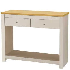 Wohnen Konsolentisch in Cremeweiß mit Eiche - Langoona
