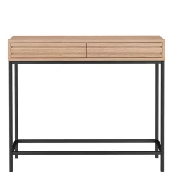 Wohnen Telefontische*Konsolentisch in Eiche Optik und Schwarz - Lunira