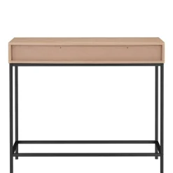 Wohnen Telefontische*Konsolentisch in Eiche Optik und Schwarz - Lunira