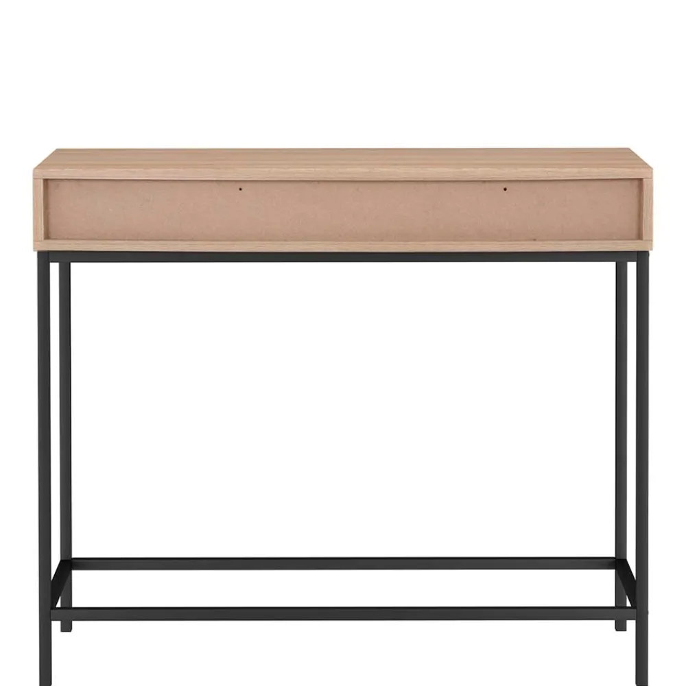 Wohnen Telefontische*Konsolentisch in Eiche Optik und Schwarz - Lunira