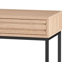 Wohnen Telefontische*Konsolentisch in Eiche Optik und Schwarz - Lunira