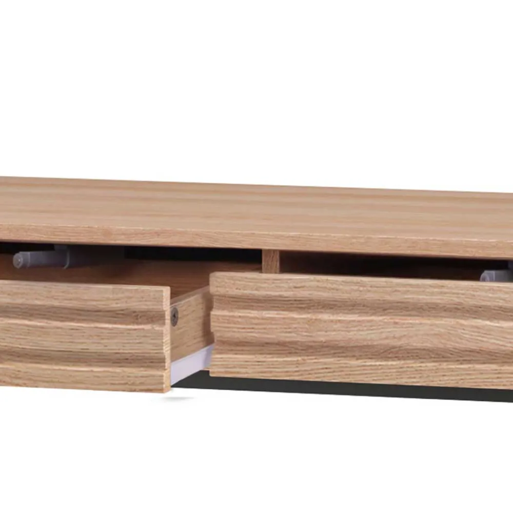 Wohnen Telefontische*Konsolentisch in Eiche Optik und Schwarz - Lunira