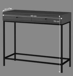 Wohnen Skandinavische Möbel|Graue Möbel*Konsolentisch in Grau mit Schwarz - Lagista