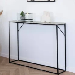 Wohnen Konsolentisch in Marmoroptik Beigegrau - Chica