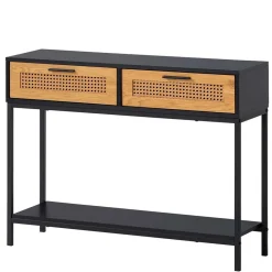 Wohnen Rattanmöbel|Telefontische*Konsolentisch in Natur und Schwarz - Around