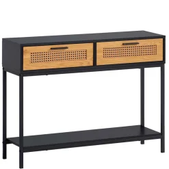 Wohnen Rattanmöbel|Telefontische*Konsolentisch in Natur und Schwarz - Around