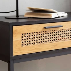 Wohnen Rattanmöbel|Telefontische*Konsolentisch in Natur und Schwarz - Around