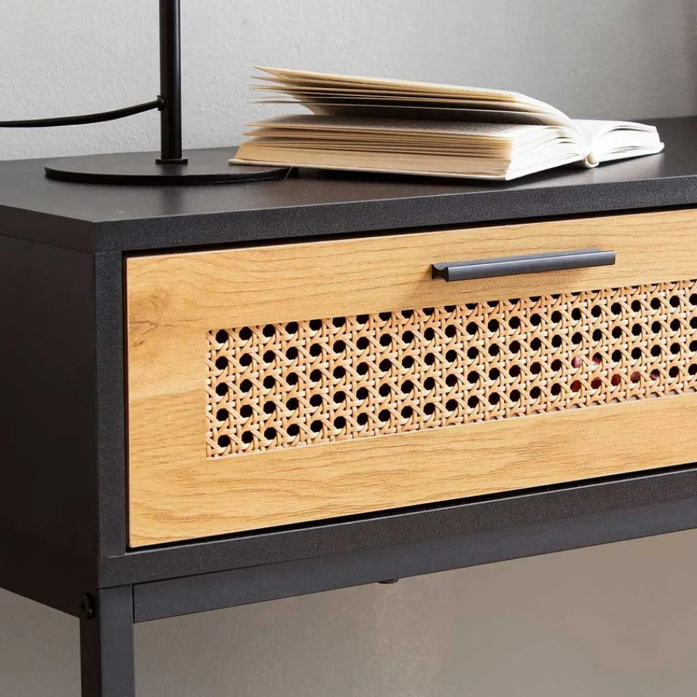 Wohnen Rattanmöbel|Telefontische*Konsolentisch in Natur und Schwarz - Around