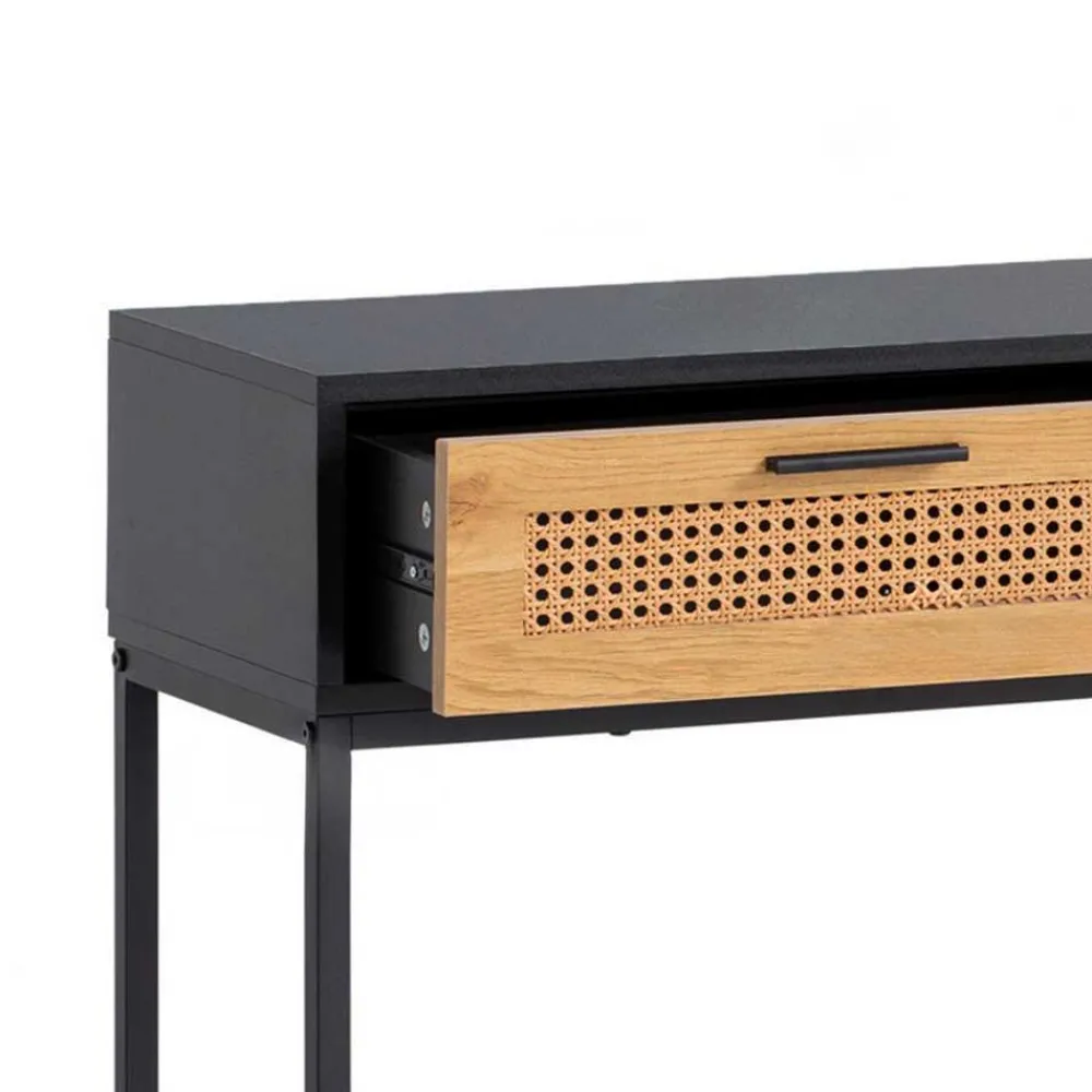 Wohnen Rattanmöbel|Telefontische*Konsolentisch in Natur und Schwarz - Around