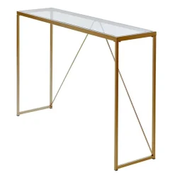 Wohnen Konsolentisch mit Glasplatte und Bügelgestell - Area