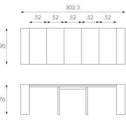 Wohnen Konsolentisch verlängerbar als großer Esstisch Sumilar in Schwarz