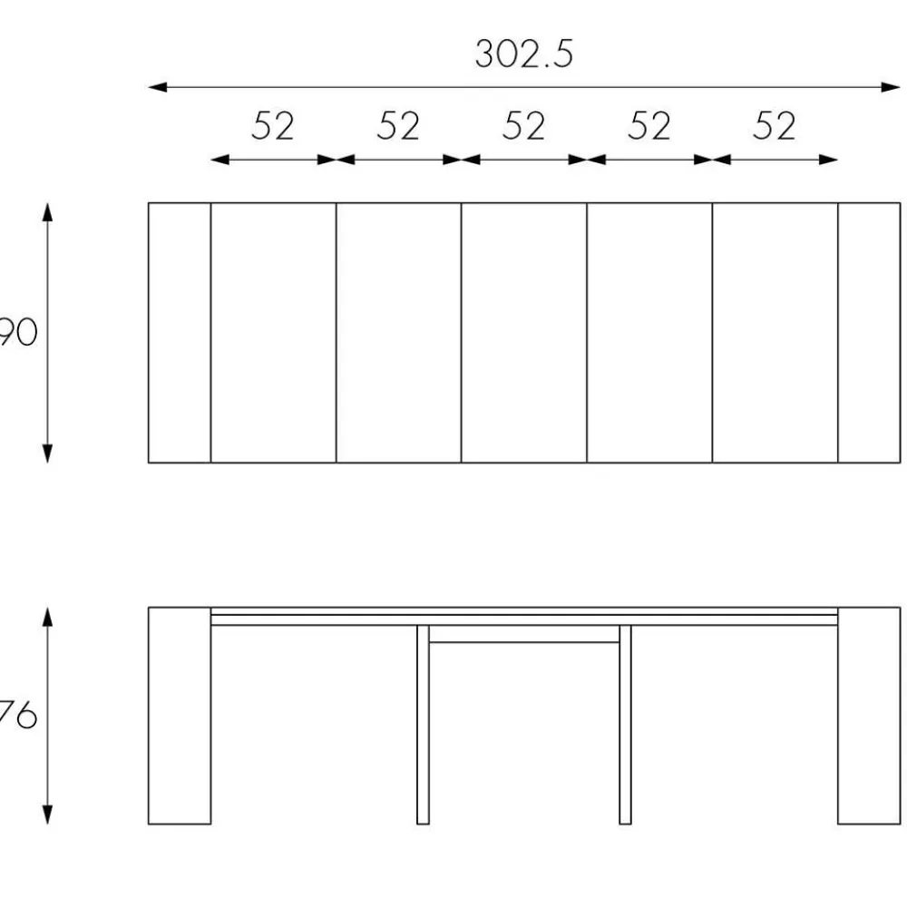 Wohnen Konsolentisch verlängerbar als großer Esstisch Sumilar in Schwarz