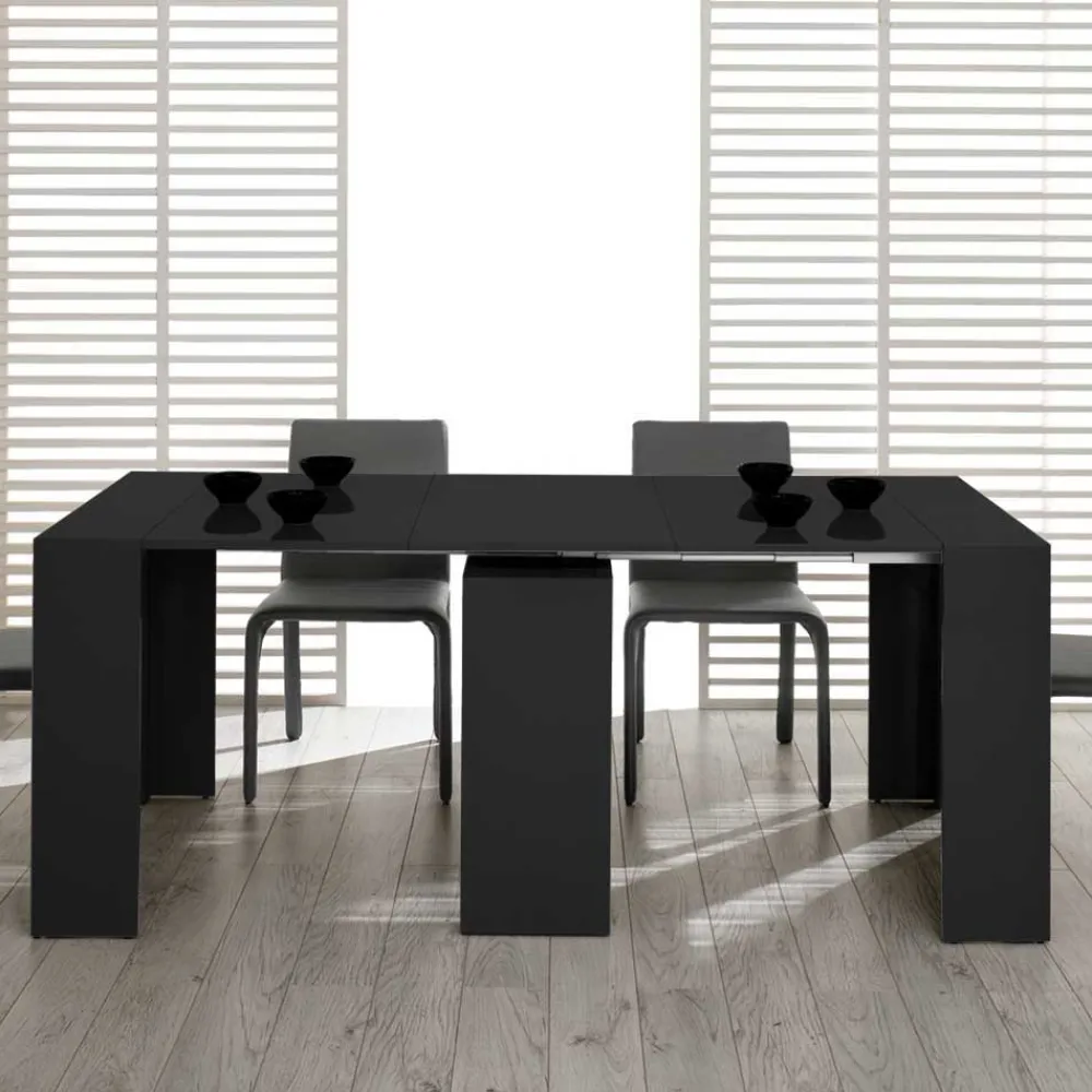 Wohnen Konsolentisch verlängerbar als großer Esstisch Sumilar in Schwarz