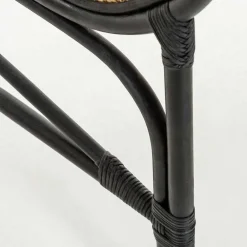 Wohnen Rattanmöbel*Kopfteil aus Rattan in Schwarz mit Geflecht - Aschau