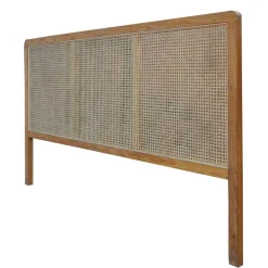 Wohnen Rattanmöbel*Kopfteil mit Wiener Geflecht und Teakholz Rahmen - Teako
