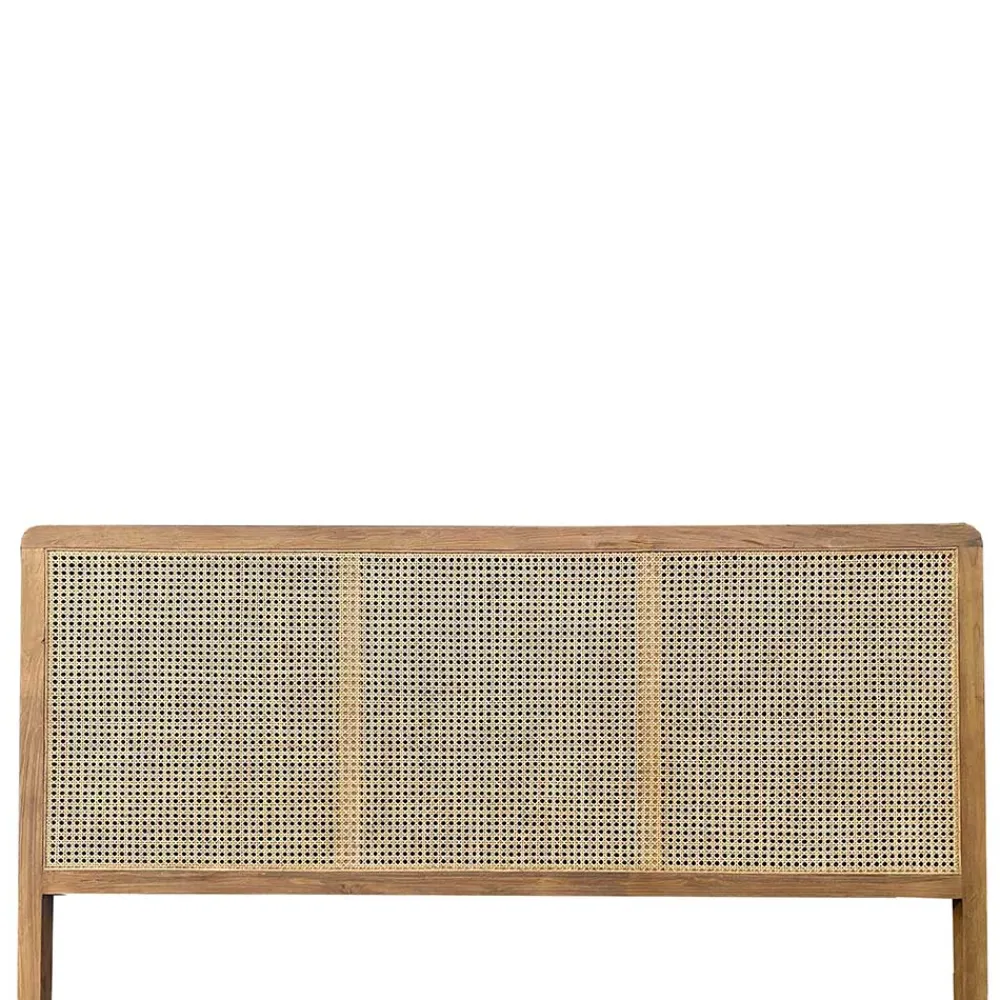 Wohnen Rattanmöbel*Kopfteil mit Wiener Geflecht und Teakholz Rahmen - Teako