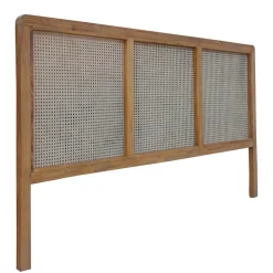 Wohnen Rattanmöbel*Kopfteil mit Wiener Geflecht und Teakholz Rahmen - Teako
