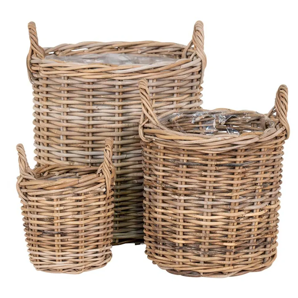 Wohnen Rattanmöbel*Korb Trio aus Rattan Geflecht - Ciosda (dreiteilig)