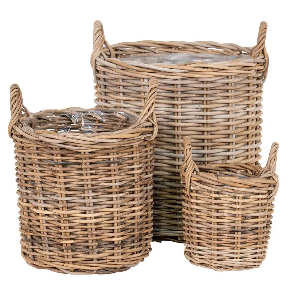 Wohnen Rattanmöbel*Korb Trio aus Rattan Geflecht - Ciosda (dreiteilig)