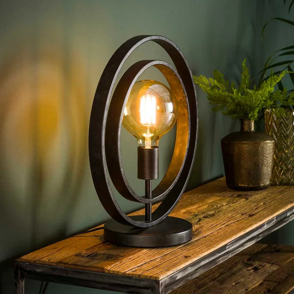 Wohnen Kreis Design Tischlampe in Dunkelgrau - Canduss