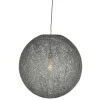 Wohnen Kugel Hängelampe aus Flachsgewebe in Grau - Gioja