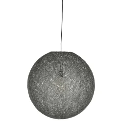 Wohnen Kugel Hängelampe aus Flachsgewebe in Grau - Gioja