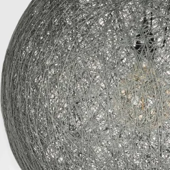 Wohnen Kugel Hängelampe aus Flachsgewebe in Grau - Gioja