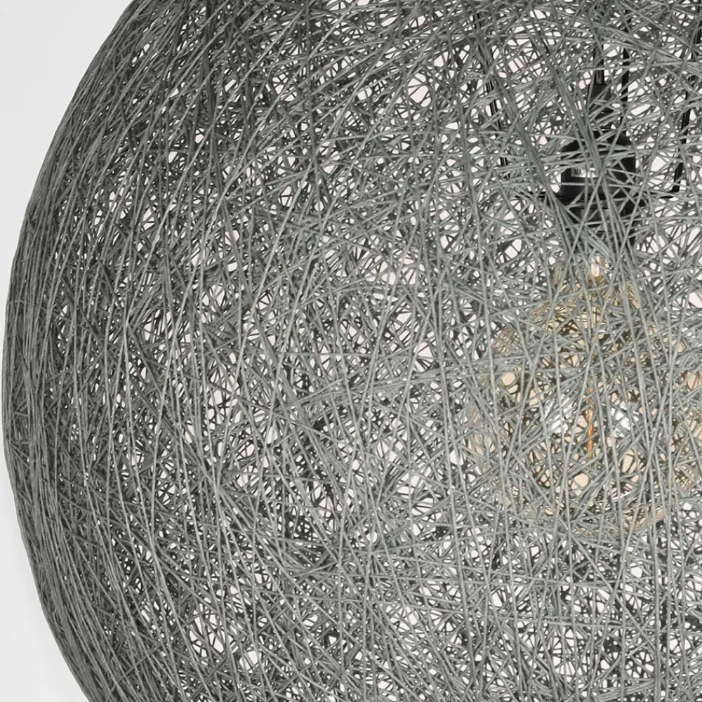 Wohnen Kugel Hängelampe aus Flachsgewebe in Grau - Gioja