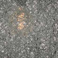 Wohnen Kugel Hängelampe aus Flachsgewebe in Grau - Gioja